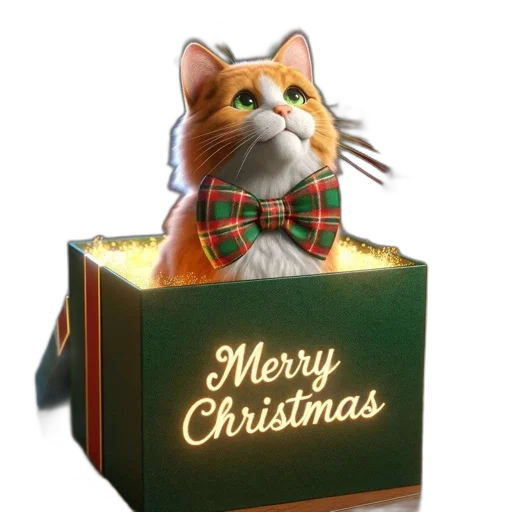 3d render, photorealistic, cat, orange transparent PNG cut-out