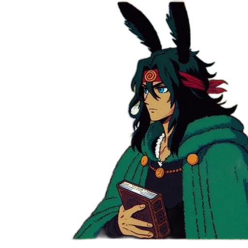 dragon, mask, hat, staff transparent PNG cut-out