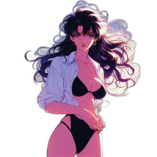 jacket, dress, hair, creature transparent PNG cut-out