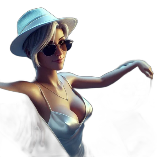 hat, dress, concept art, 3d render transparent PNG cut-out