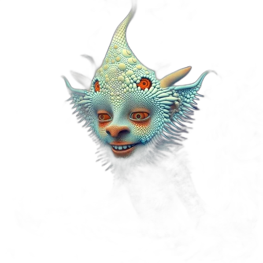 mask, creature, staff, dragon transparent PNG cut-out