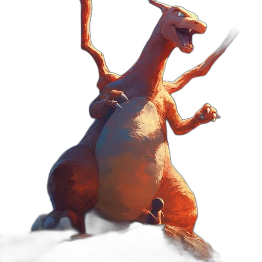 dragon, creature, animal, staff transparent PNG cut-out