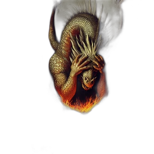 dragon, creature, mask, hair transparent PNG cut-out