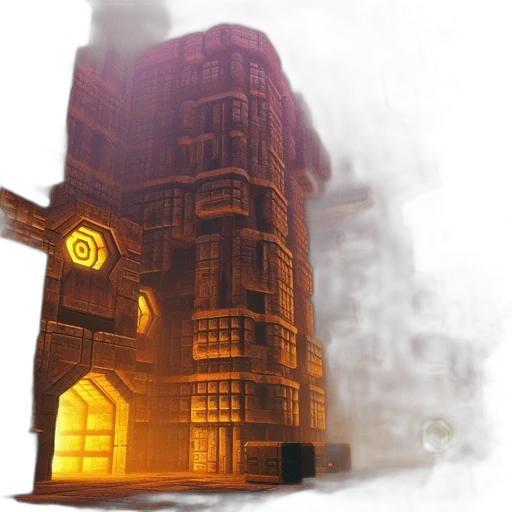 building, robot, concept art, 3d render transparent PNG cut-out