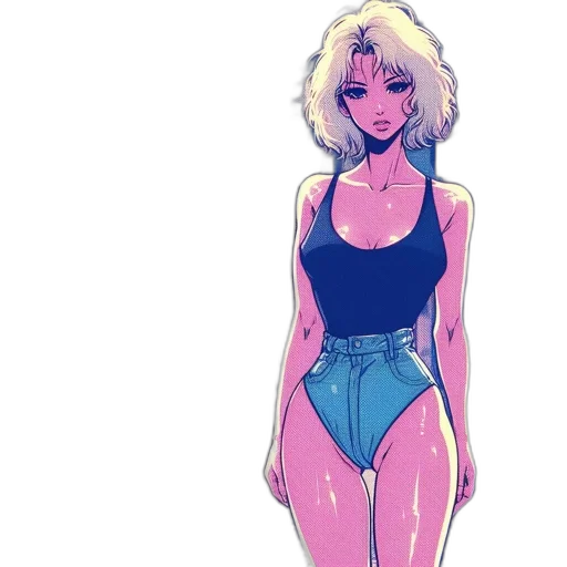 dress, jacket, anime, vaporwave transparent PNG cut-out