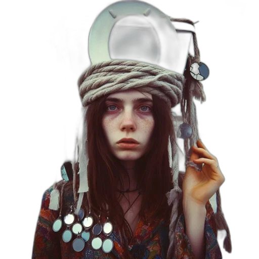 hat, face, dress, staff transparent PNG cut-out