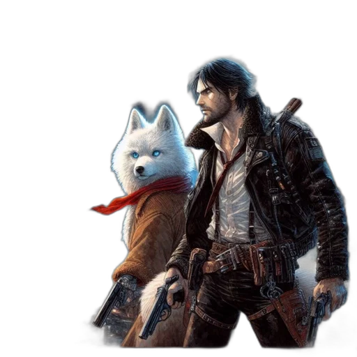 jacket, weapon, concept art, pixel art transparent PNG cut-out