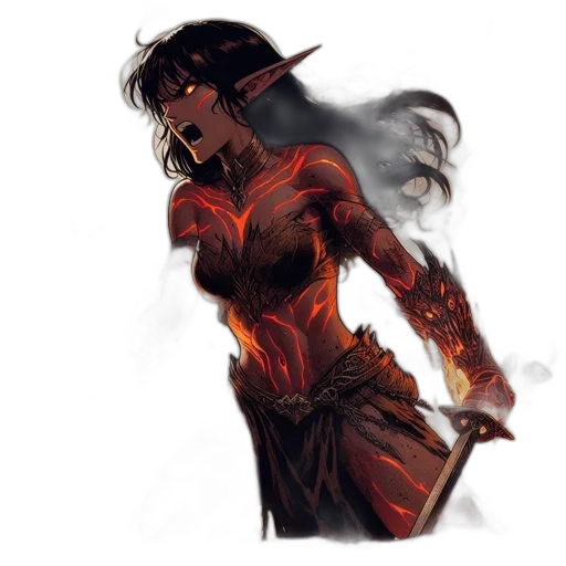 dress, dragon, comic book art, fantasy art transparent PNG cut-out