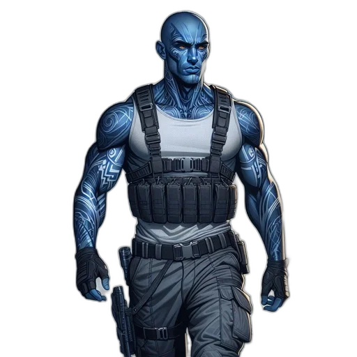 concept art, comic book art, 3d render, cyberpunk transparent PNG cut-out