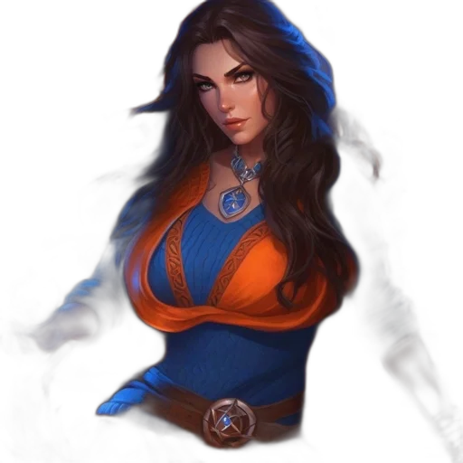 staff, dress, face, fantasy art transparent PNG cut-out