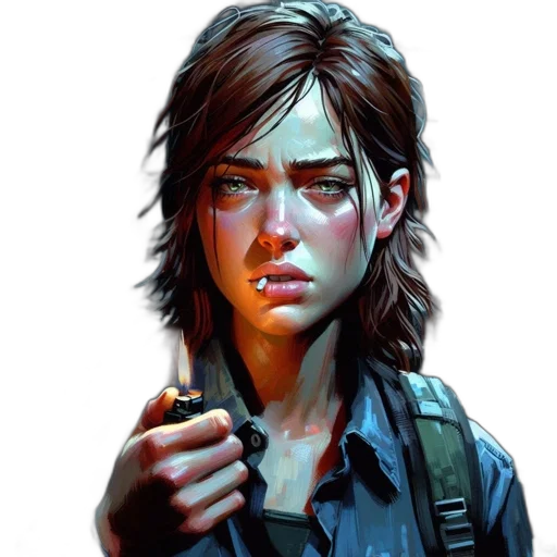 weapon, jacket, face, concept art transparent PNG cut-out