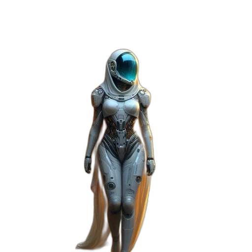 robot, jewelry, staff, creature transparent PNG cut-out