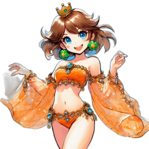 dress, crown, staff, jewelry transparent PNG cut-out