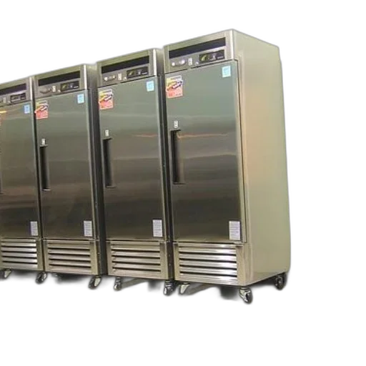 four, stainless, steel, refrigerators transparent PNG cut-out
