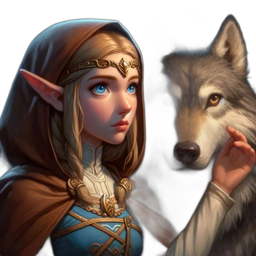 face, staff, animal, fantasy art transparent PNG cut-out