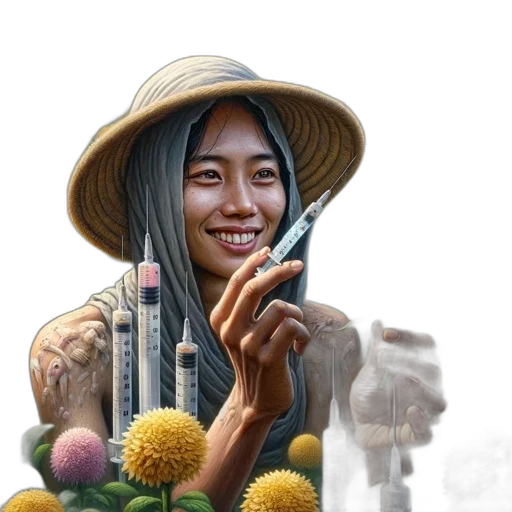face, flower, jewelry, staff transparent PNG cut-out