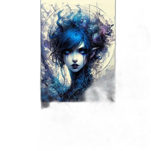 dress, face, hair, creature transparent PNG cut-out