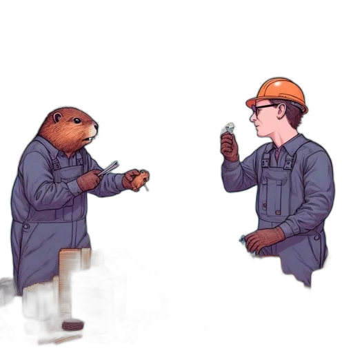 bottle, jacket, robot, staff transparent PNG cut-out
