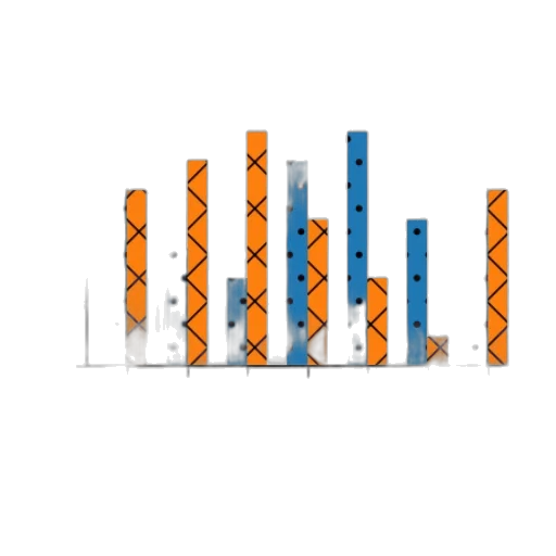 pixel art, bar, chart, titled transparent PNG cut-out