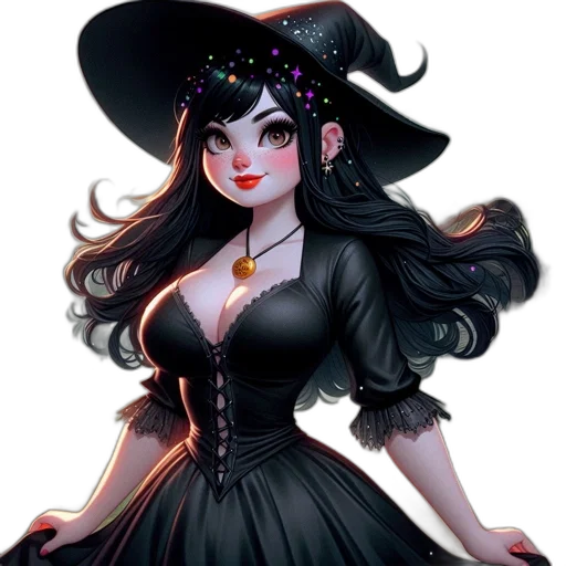 dress, hat, staff, crown transparent PNG cut-out