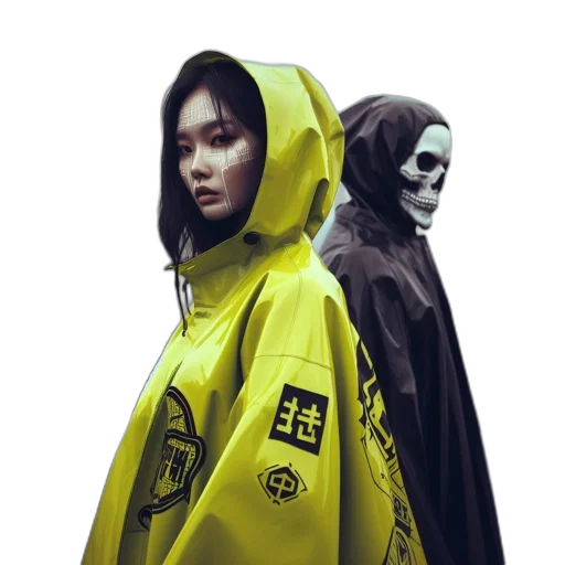 jacket, mask, face, cyberpunk transparent PNG cut-out
