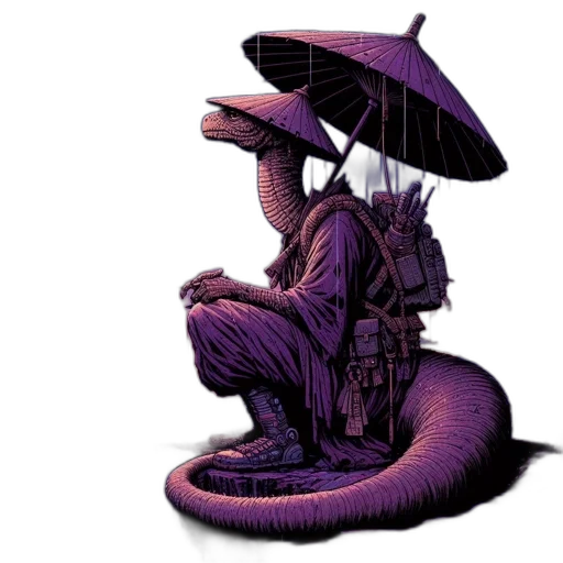 umbrella, dragon, hat, creature transparent PNG cut-out