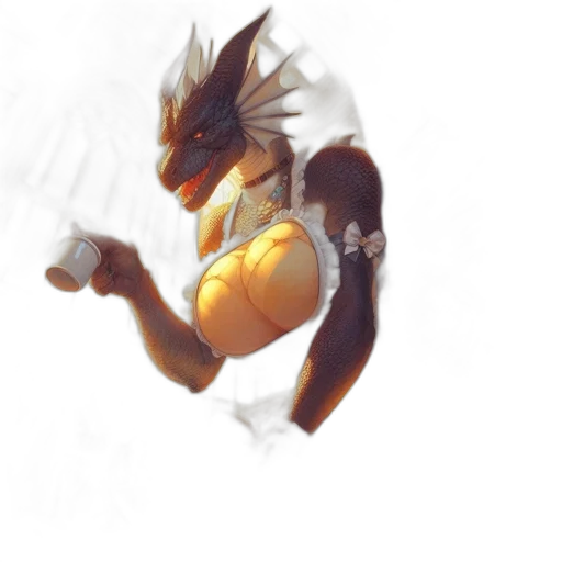 dragon, creature, staff, weapon transparent PNG cut-out