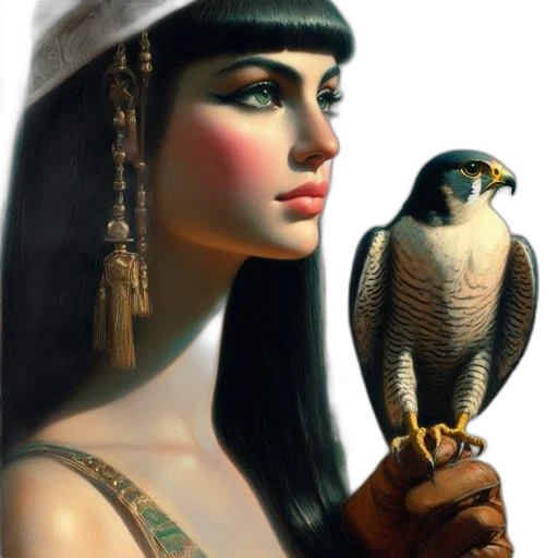 jewelry, face, fantasy art, oil painting transparent PNG cut-out