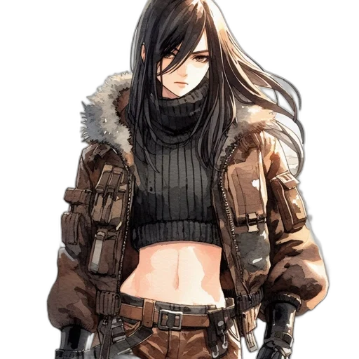jacket, weapon, concept art, cyberpunk transparent PNG cut-out