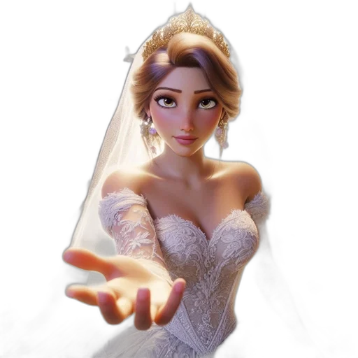 dress, jewelry, crown, face transparent PNG cut-out