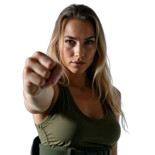 weapon, staff, jacket, face transparent PNG cut-out