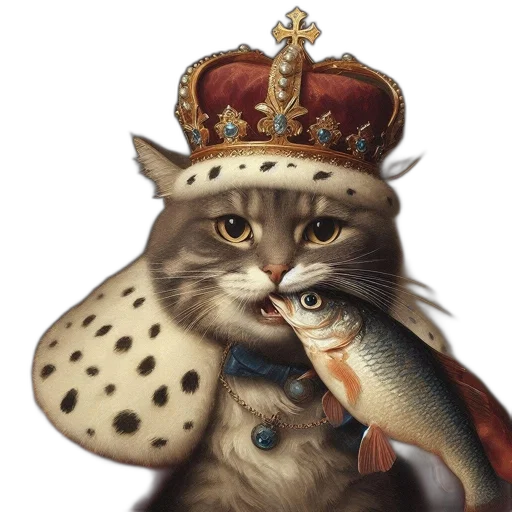 animal, crown, food, photorealistic transparent PNG cut-out