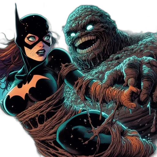 comic book art, concept art, superhero, black transparent PNG cut-out