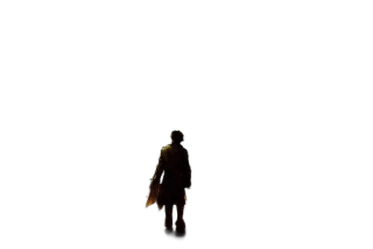 jacket, umbrella, staff, robot transparent PNG cut-out