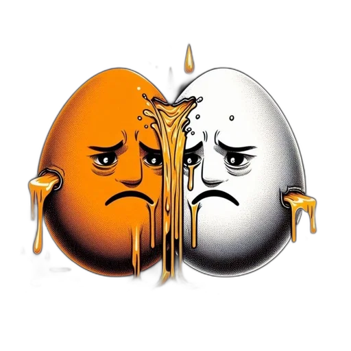 photorealistic, two, anthropomorphized, eggs transparent PNG cut-out