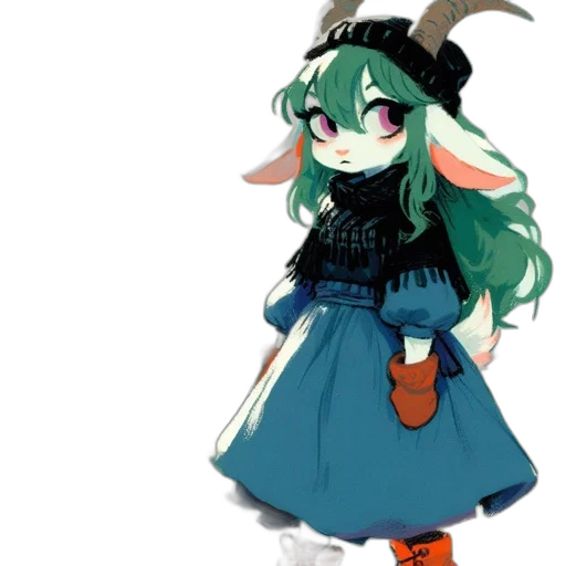 hat, dress, staff, dragon transparent PNG cut-out