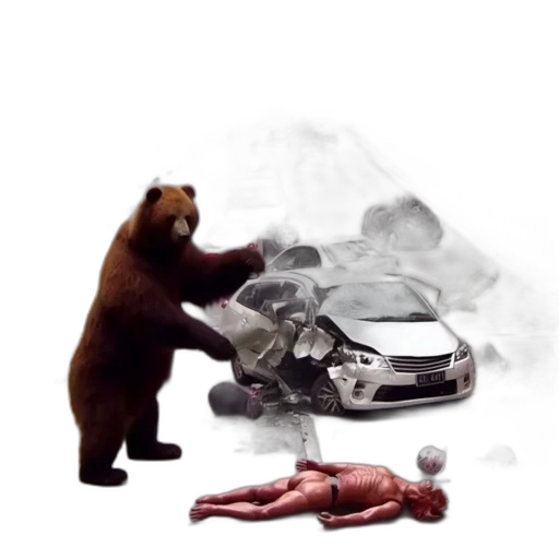 car, animal, concept art, forest transparent PNG cut-out