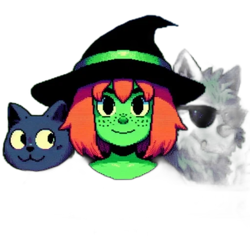 staff, hat, mask, pixel art transparent PNG cut-out