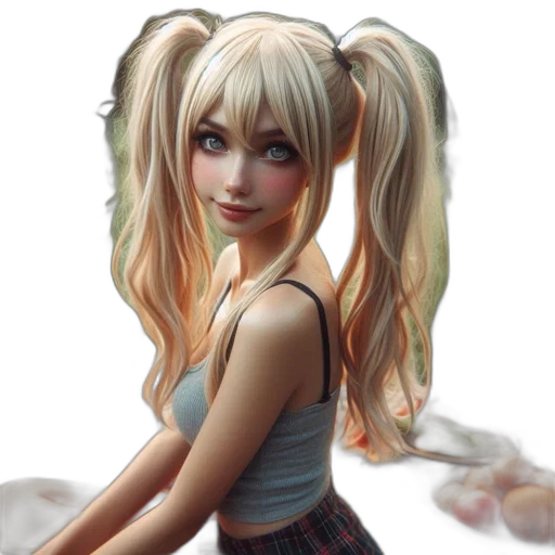 hair, fantasy art, anime, photorealistic transparent PNG cut-out