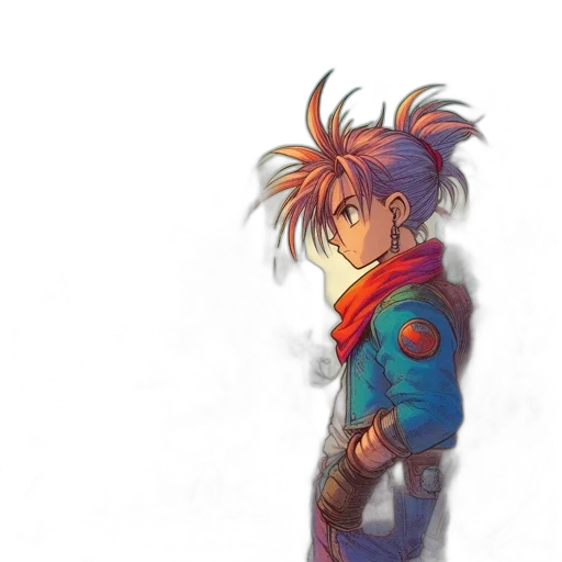 jacket, staff, weapon, face transparent PNG cut-out