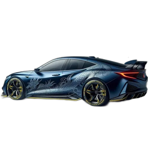 car, concept art, photorealistic, 3d render transparent PNG cut-out