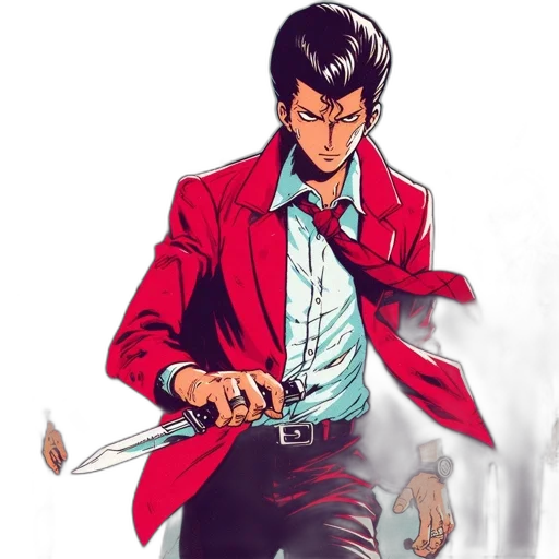 jacket, staff, weapon, sword transparent PNG cut-out