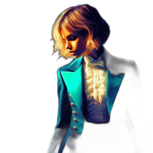 jacket, face, staff, robot transparent PNG cut-out