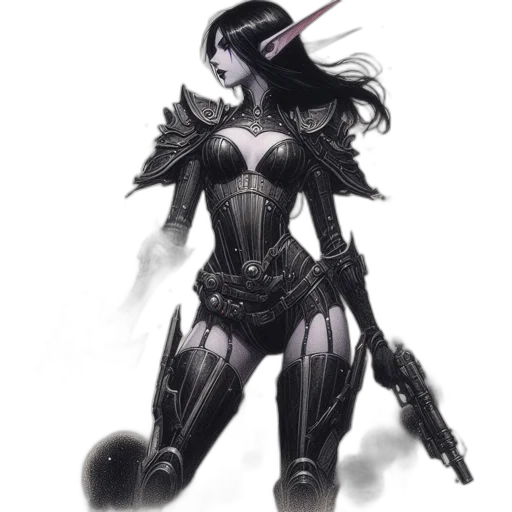 robot, weapon, concept art, cyberpunk transparent PNG cut-out