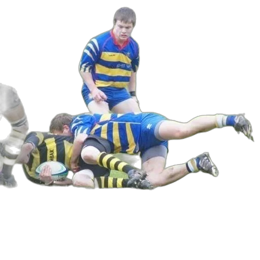 rugby, player, blue, yellow transparent PNG cut-out