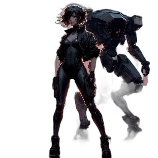 jacket, weapon, robot, creature transparent PNG cut-out