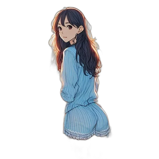dress, jacket, creature, hair transparent PNG cut-out