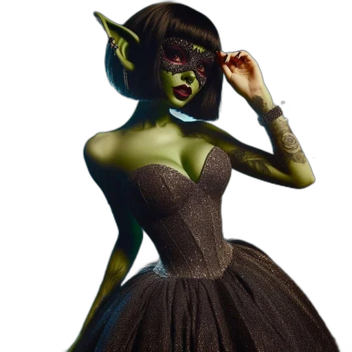 dress, creature, mask, concept art transparent PNG cut-out