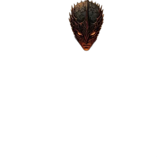 dragon, creature, mask, hair transparent PNG cut-out