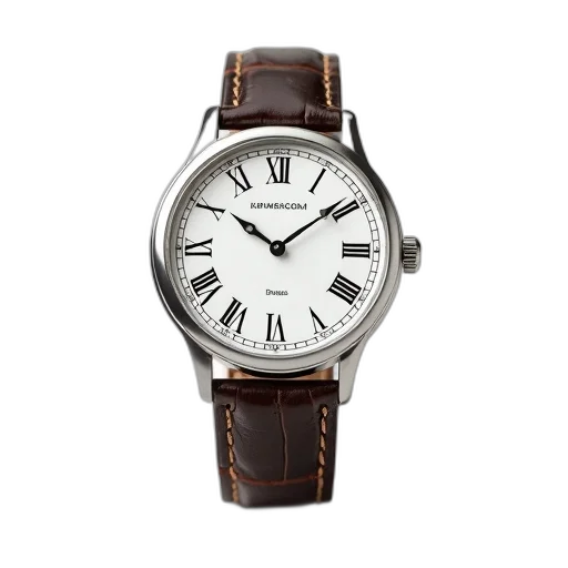 black, leather, wristwatch, white transparent PNG cut-out